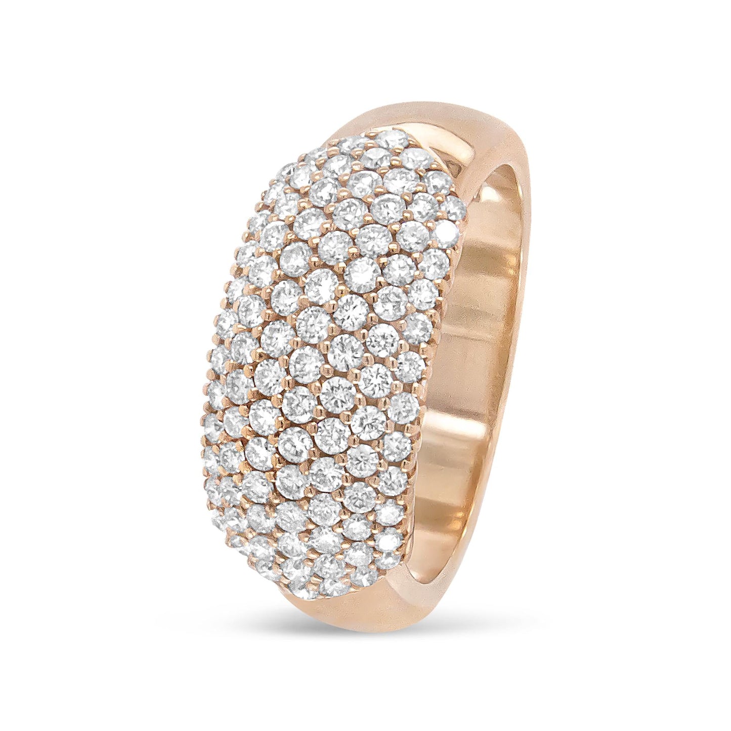 18K Rose Gold 1.00 Cttw Diamond Multi Row Dome Band Ring (F-G Color, VS1-VS2 Clarity)-3