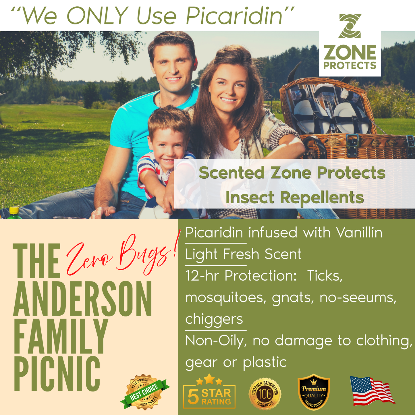 Insect Repellent, Picaridin, Scented Two Pack + Refill