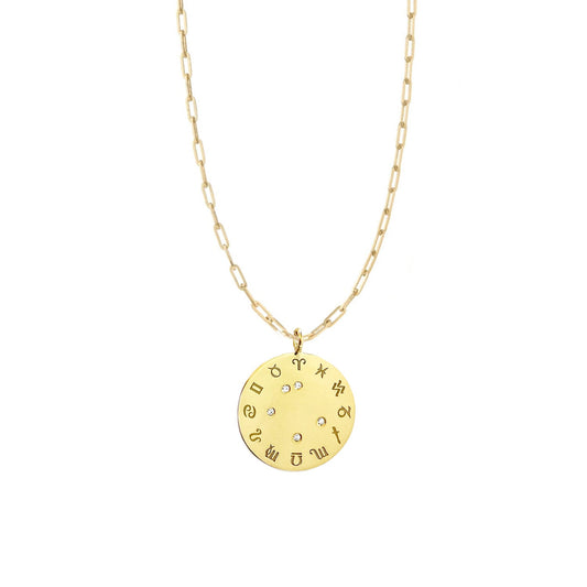 Zodiac Diamond Wheel Necklace