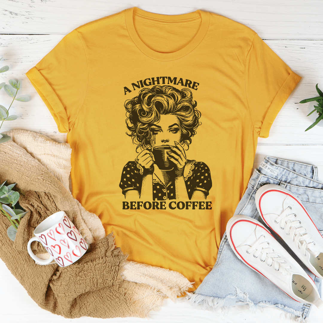 A Nightmare Before Coffee Tee-0