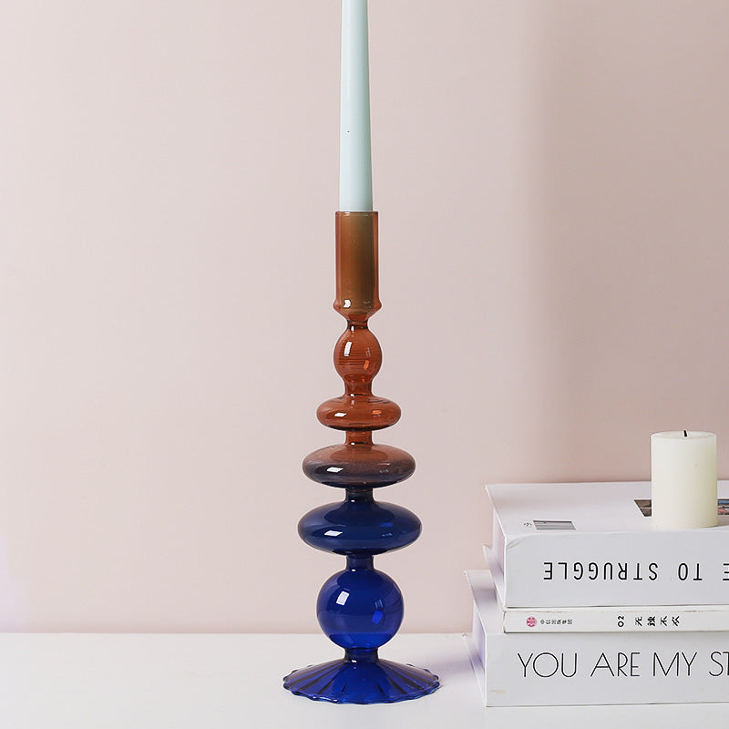 Creative Minimalist Glass Candlestick Vase Artifacts