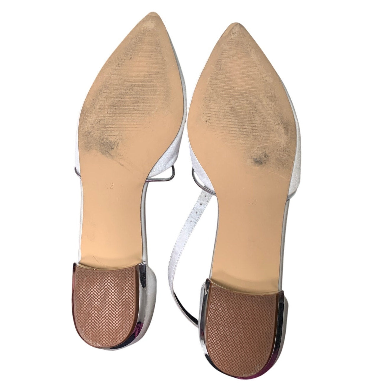 Creative Sugar Womens Size 11.5 White 1" Heel Ankle Strap Pointed Toe Shoes