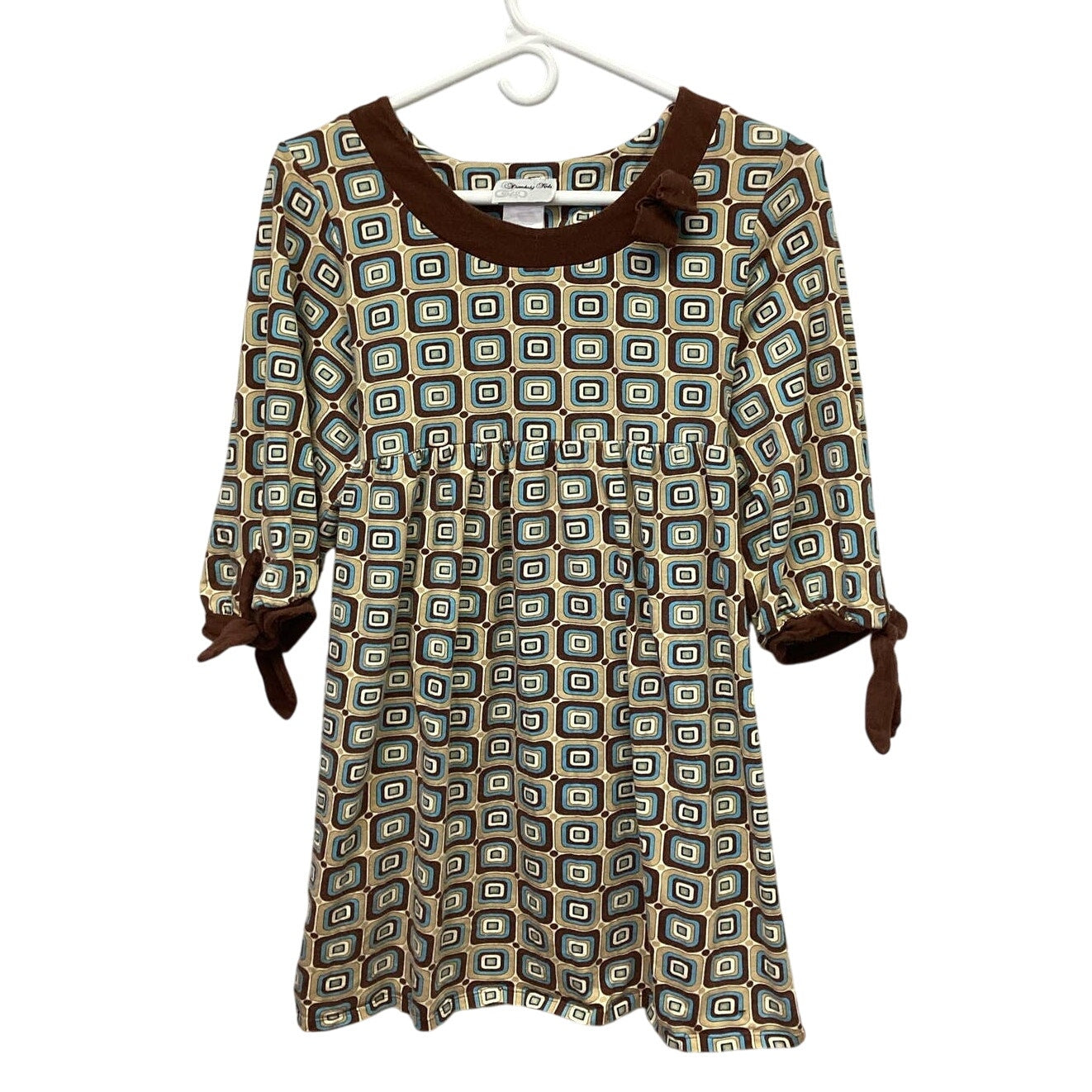Disorderly Kids Girls Size 18 1/2 Long Sleeve Cotton Blend Geometric Shape Dress