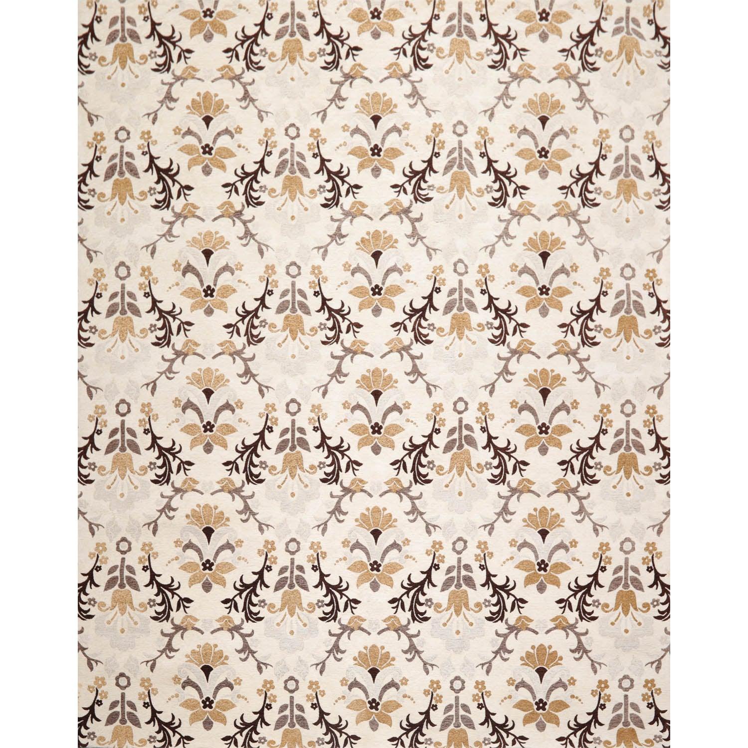 7'9” x 9'9" Transitional Floral Oriental Area Rug Beige, Brown-0