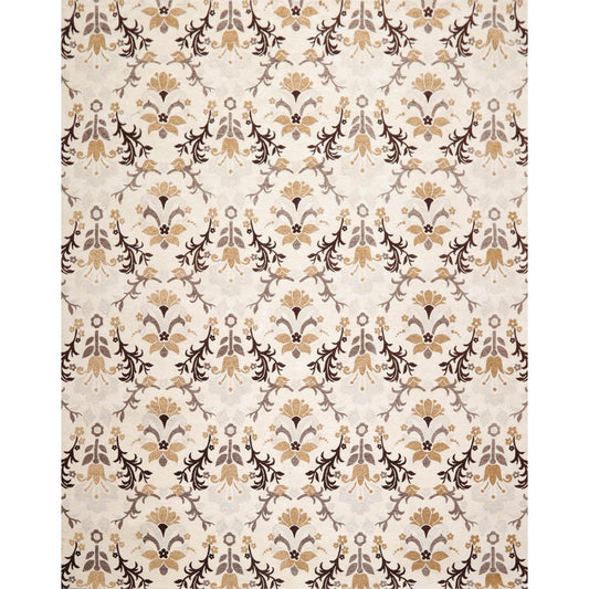 7'9” x 9'9" Transitional Floral Oriental Area Rug Beige, Brown-0