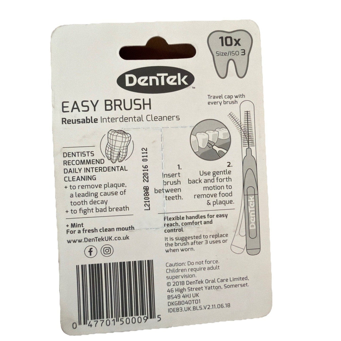 DenTek Easy Brush Interdental Brushes ISO3/0.6mm for 1 count (Pack of 1) Reusab
