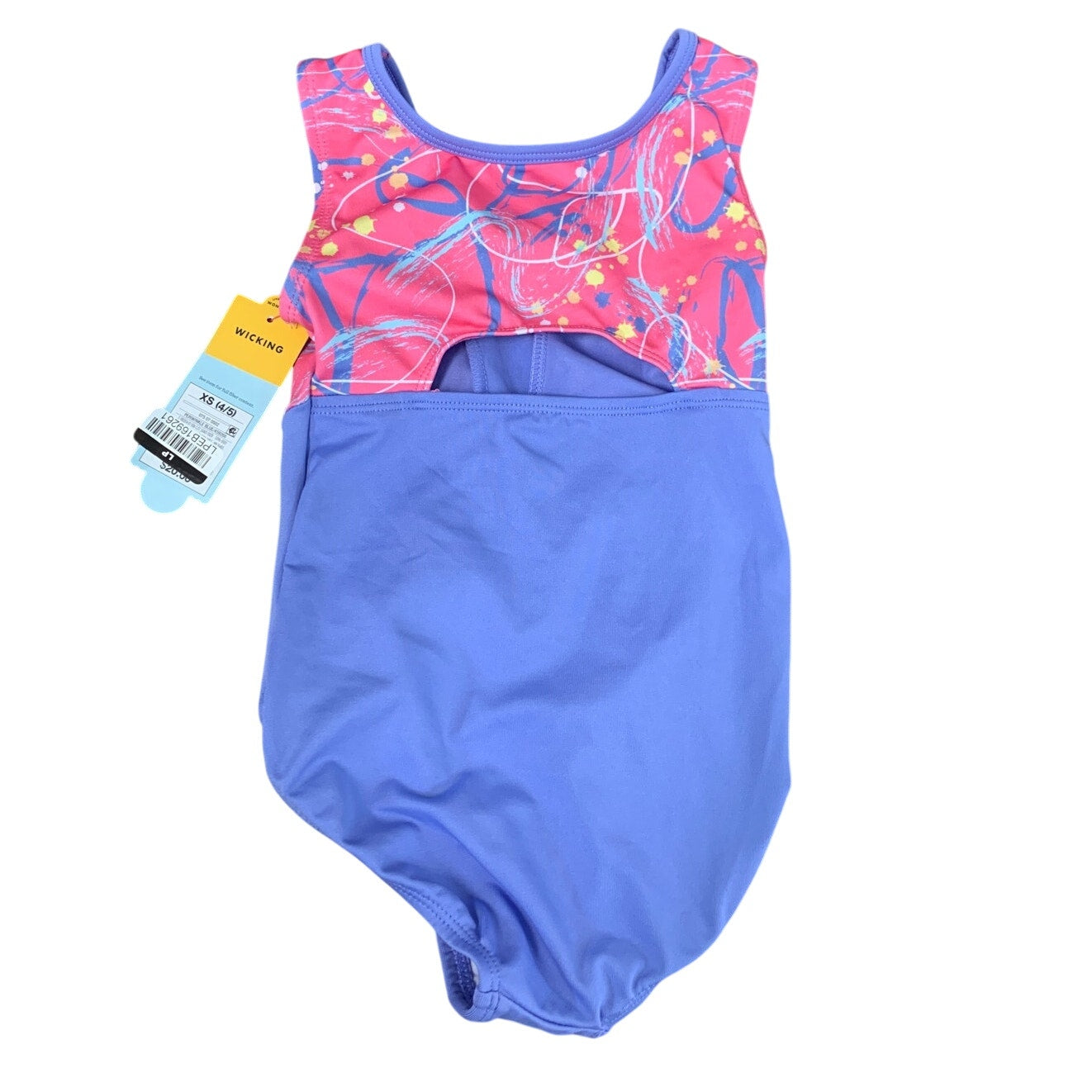 New Cat & Jack Girls XS (4/5) Wicking One Piece Dance Gymnastics Leotard