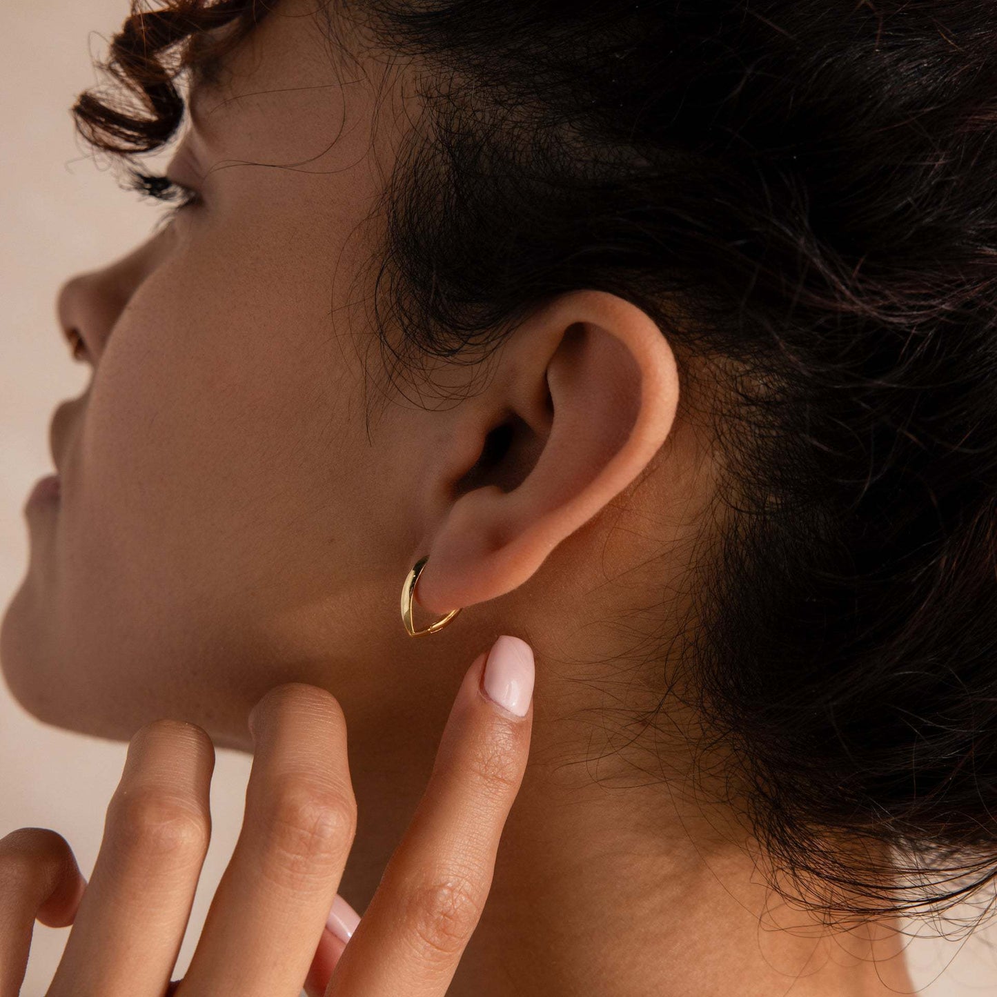 Gold-plated V Shaped Earrings