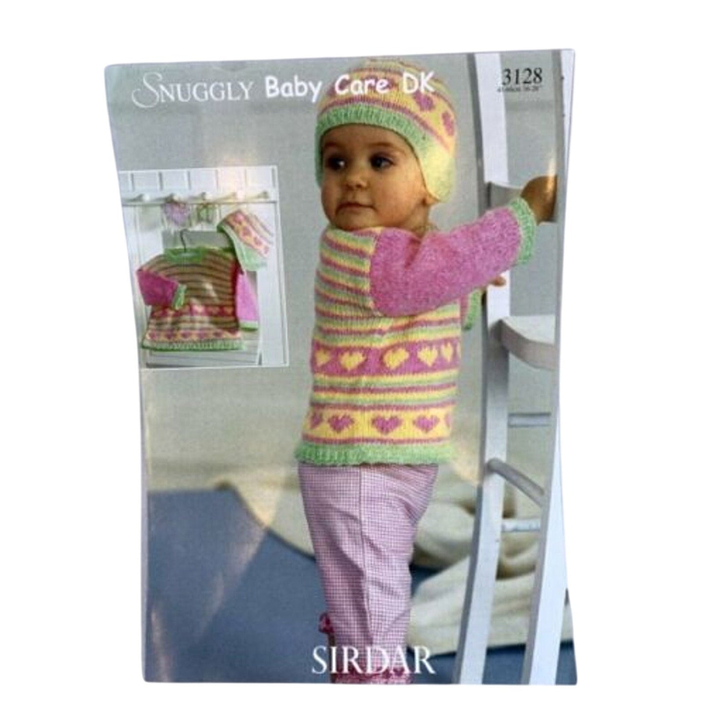 New Sirdar 3128 Snuggly Baby Care DK Sweater and Helmet Double Knitting Pattern