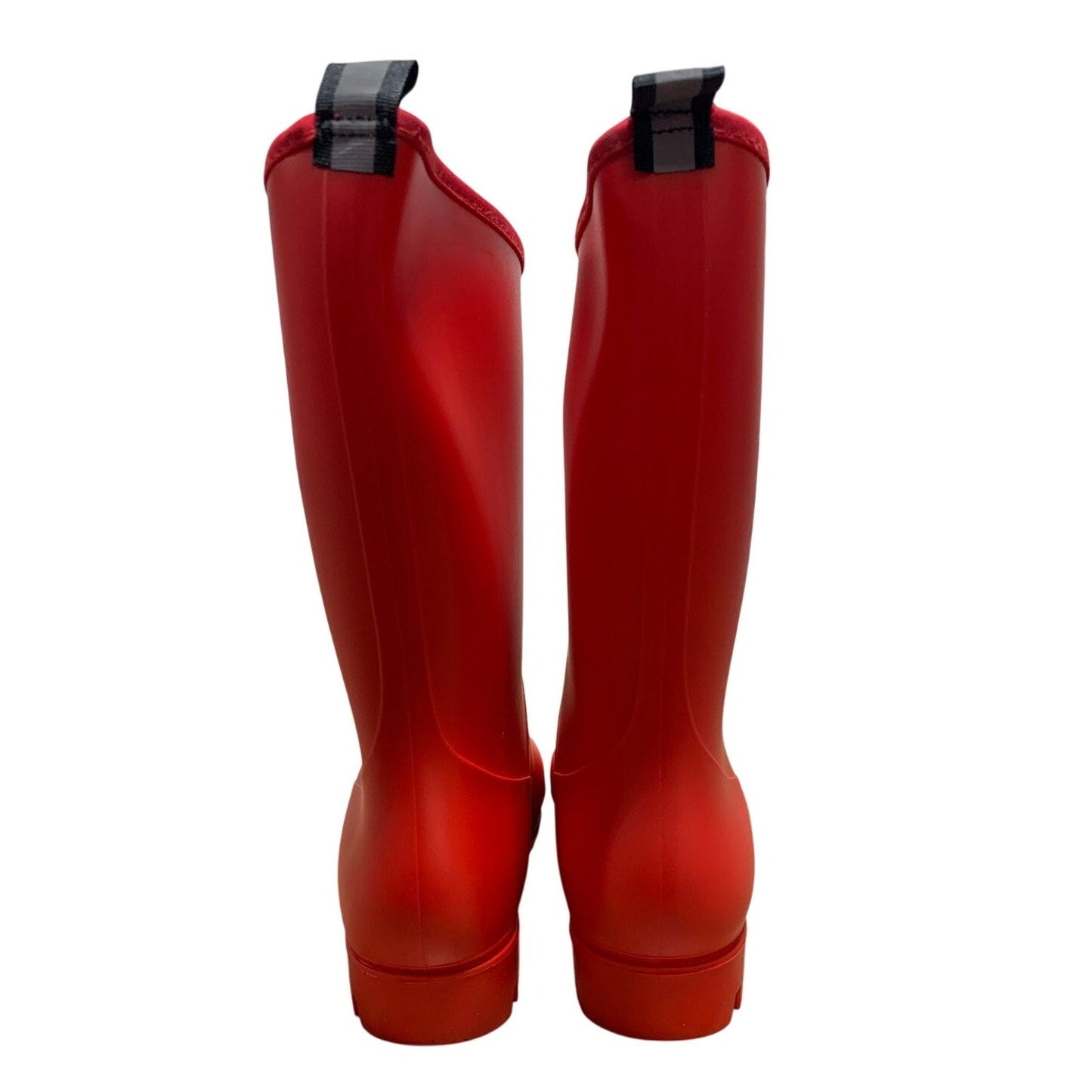 Hisea Womens Size 9 Red Mid-Calf Pull On Rubber Waterproof Wide Calf Rain Boots