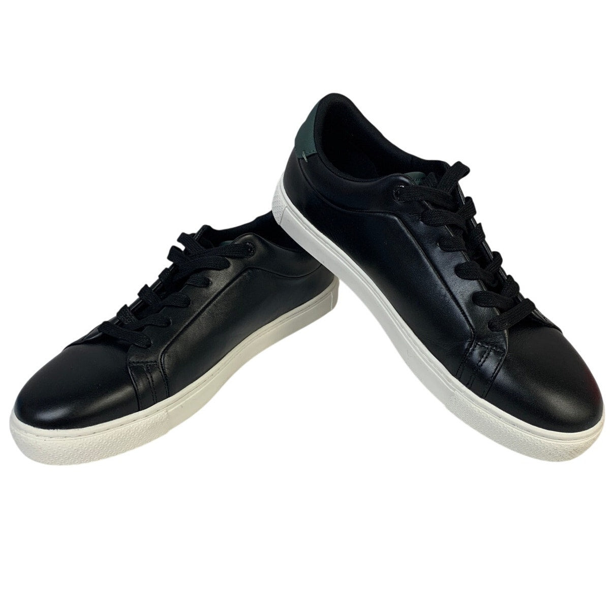 Ted Baker Mens Size 11 Black Leather Sneakers Lace Up Low Top Round Toe Shoes