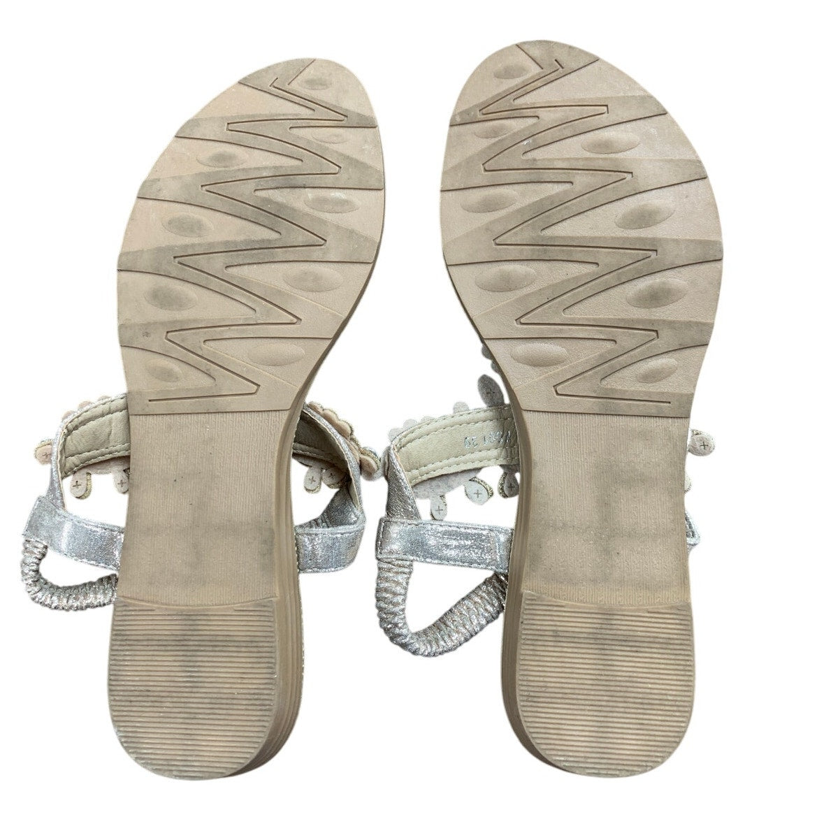 Icker Womens Size 9.5 Rose Gold Rhinestone Sandals Open Round Toe Shoes