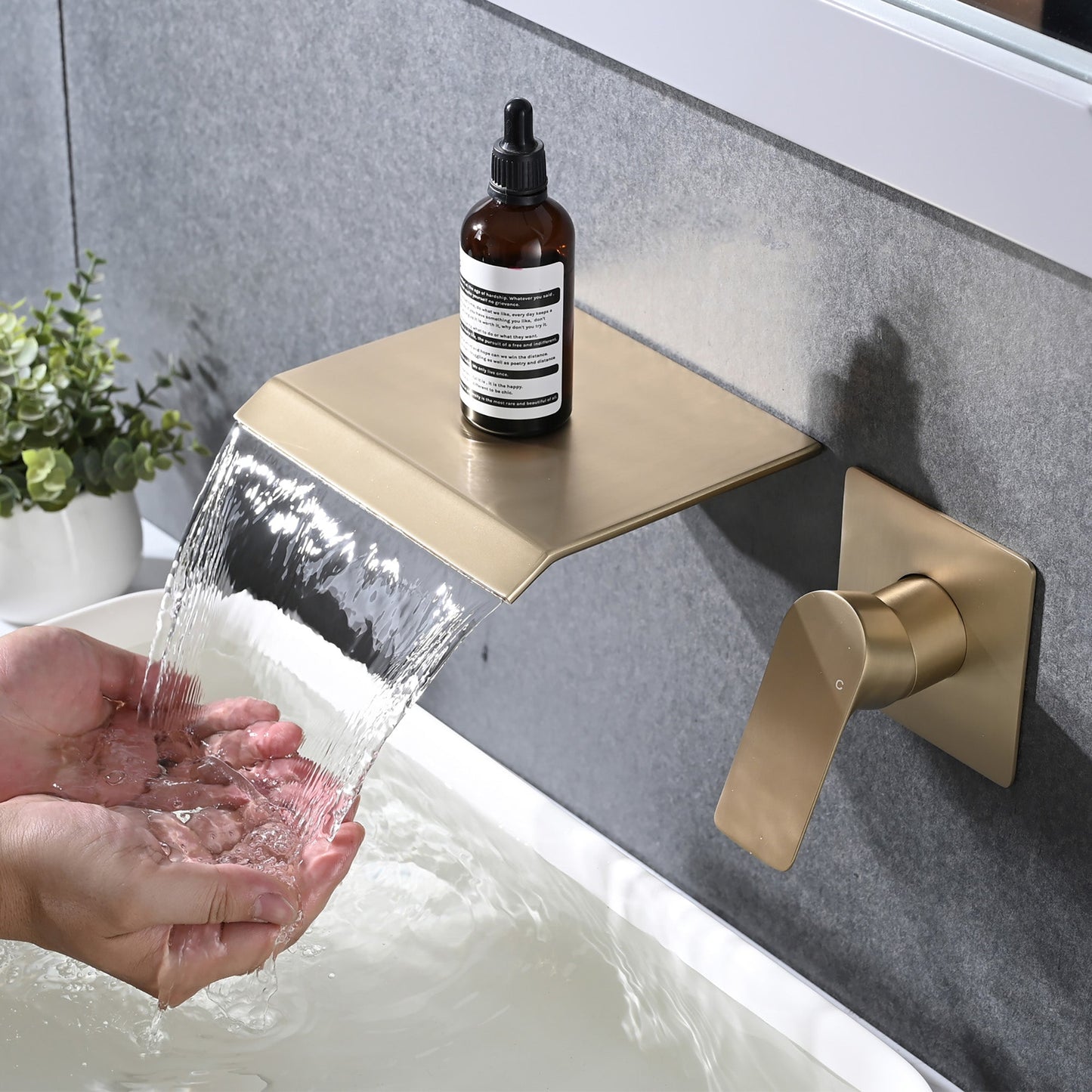 Wall Mount Bathtub Faucet Brushed