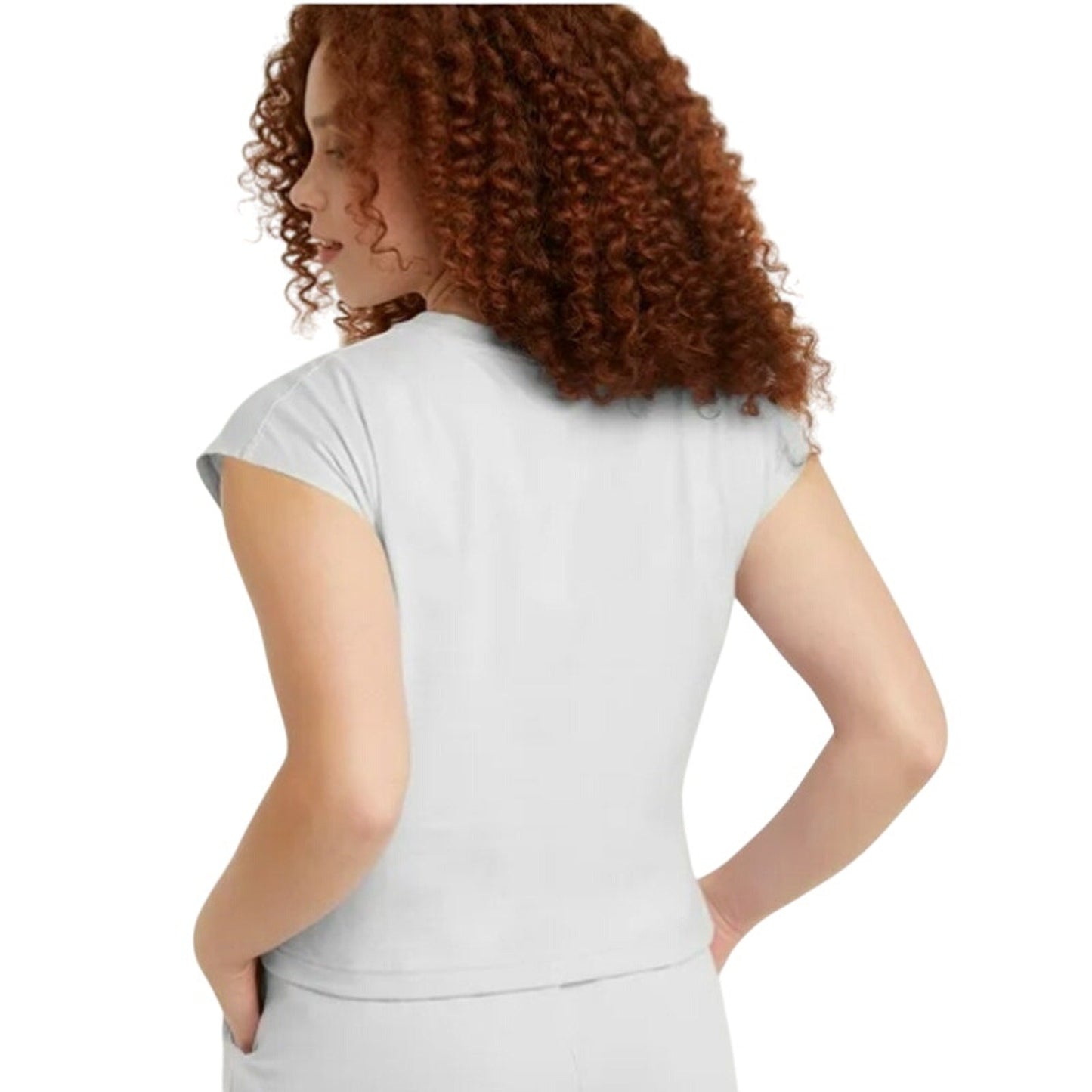 New 5-Pack Hanes Womens Large White Ringspun Cotton Cap Sleeve Muscle Tees