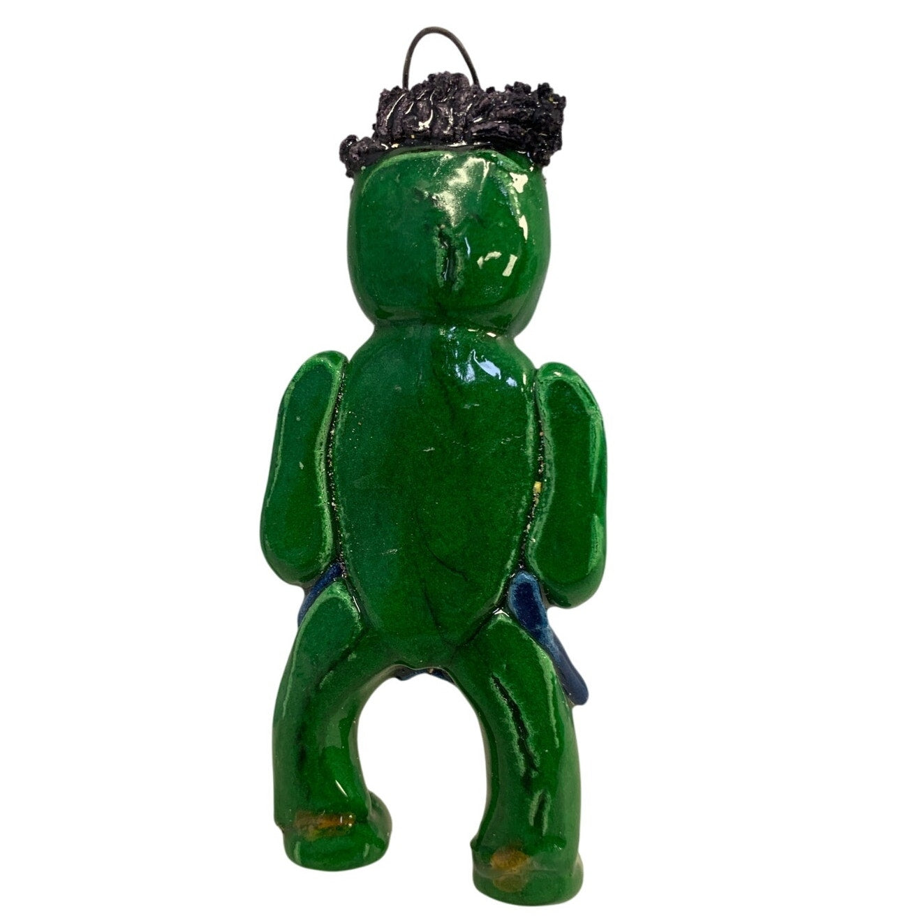 Vintage Handmade Hand Painted Incredible Hulk Baked Dough Christmas Ornament