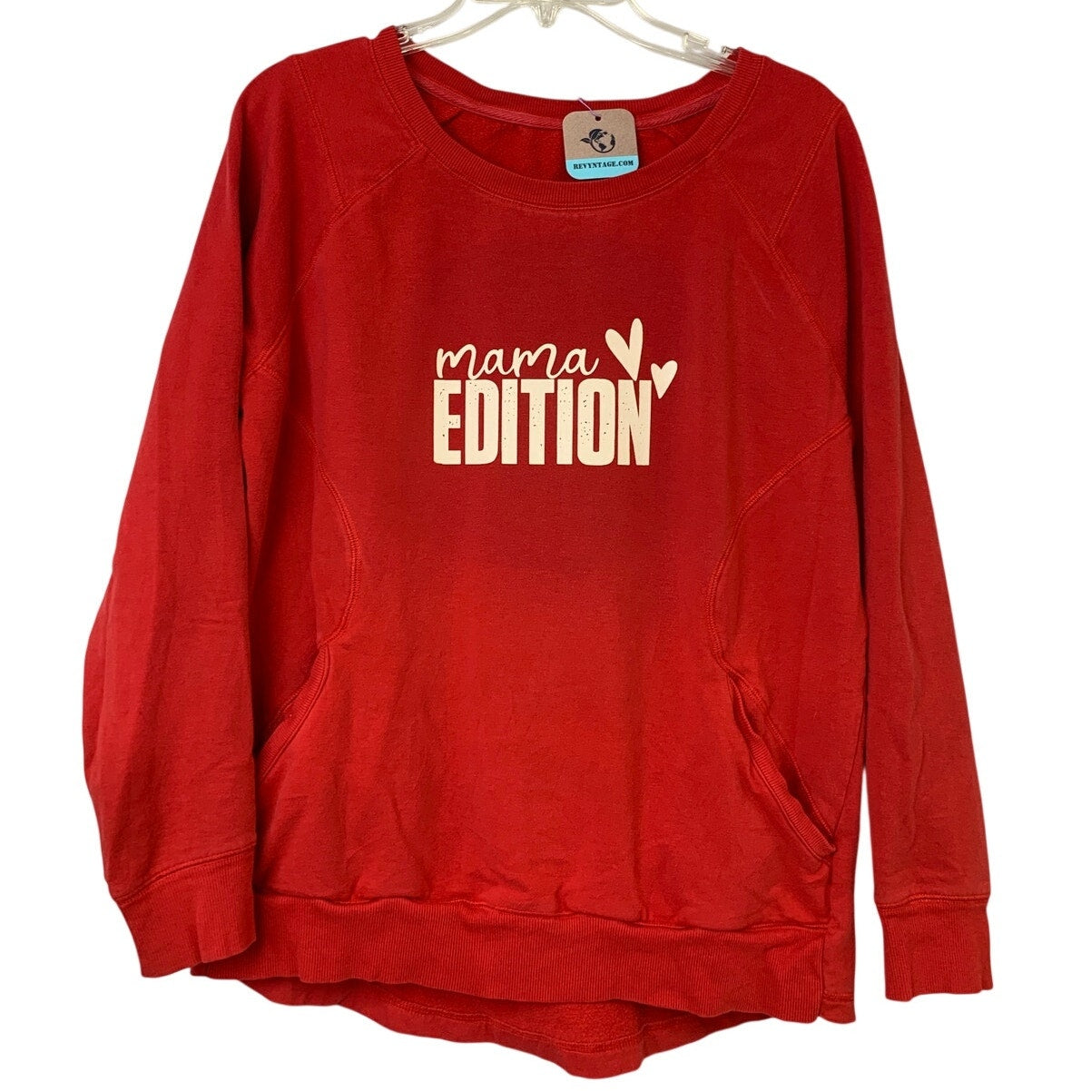Upcycled Hand Printed Womens Medium Mama Edition Long Sleeve Sweatshirt