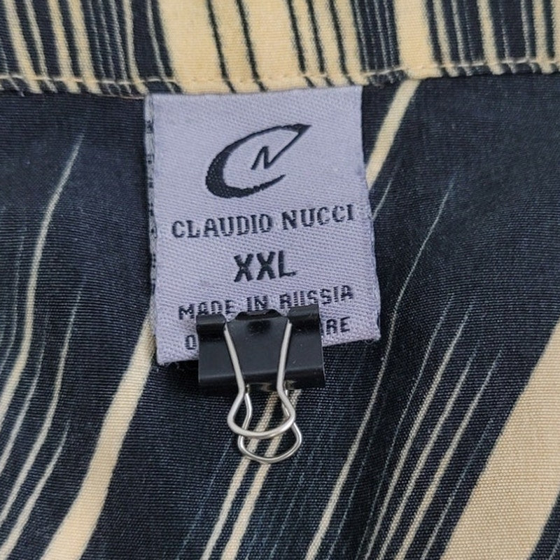 Claudio Nucci Mens 2XL Anime Tiger Warriors Short Sleeve Button Down Shirt
