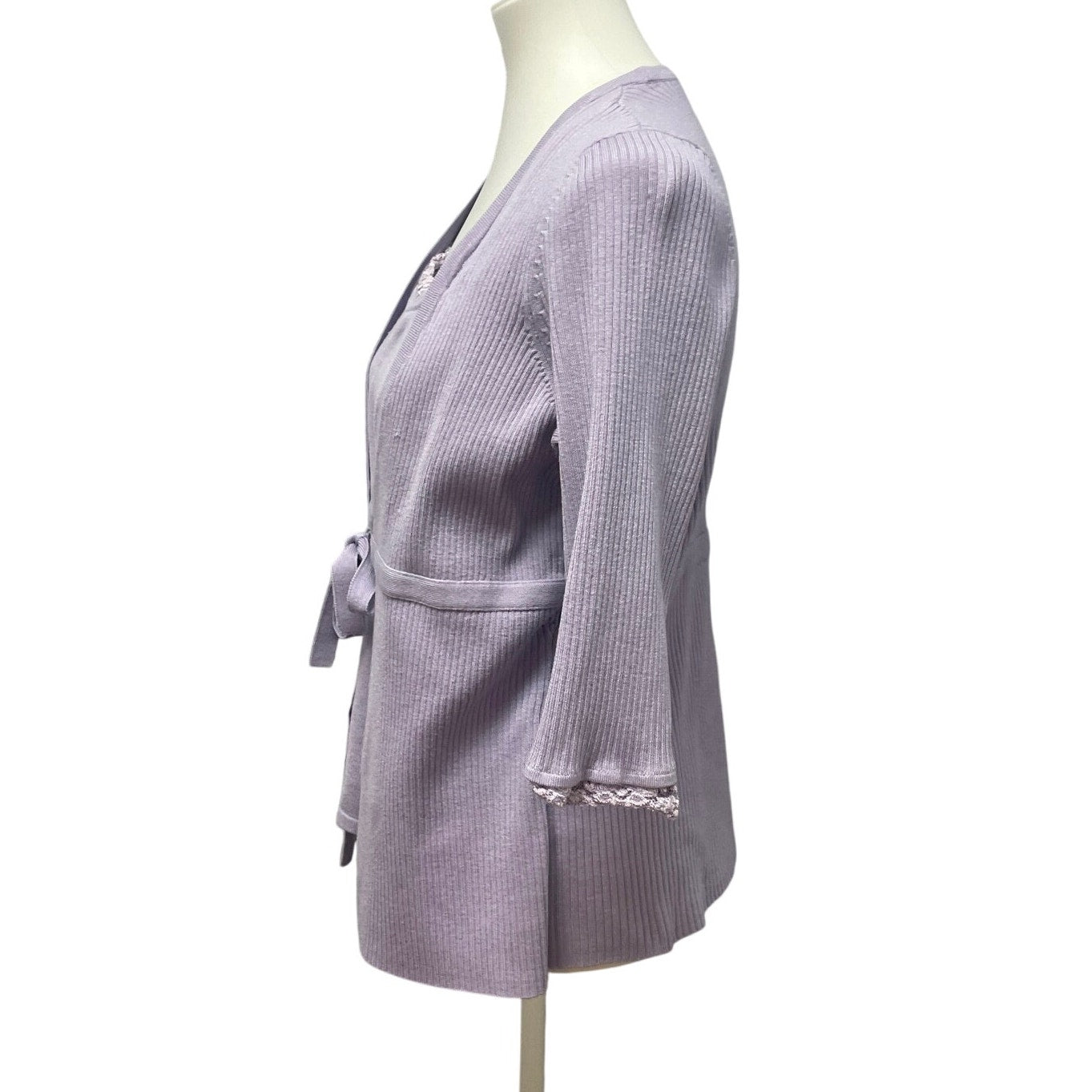 Studio 1940 Womens 14/16 Layered Look Acrylic Long Sleeve Lace Trimmed Sweater