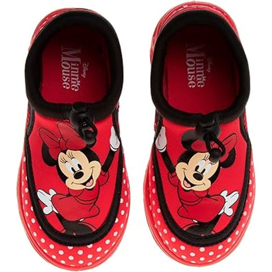 Disney Baby Girls 7-8 Toddler Red Minnie Mouse Water Sandal Bungee Closure Shoes