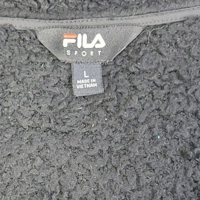 Fila Sport Womens Large 100% Polyester Full Zip Sherpa Jacket W Front Pockets