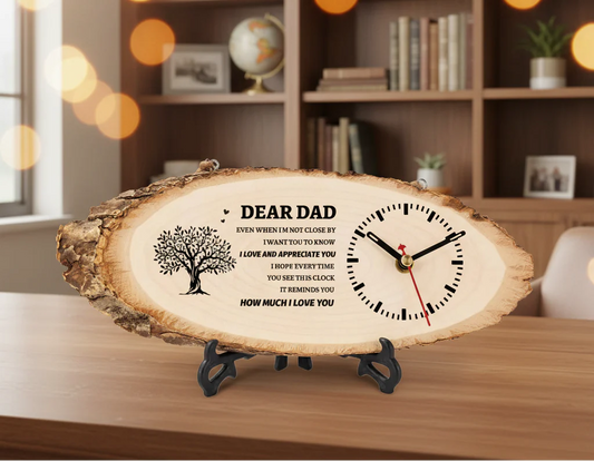 BeauGift Gifts for Dad Wooden Clock Dad Gifts from Daughter Son Dad Birthday Gift from Daughter Birthday Gifts for Dad Who Wants Nothing Gifts for Dad from Daughter to My Dad Gifts