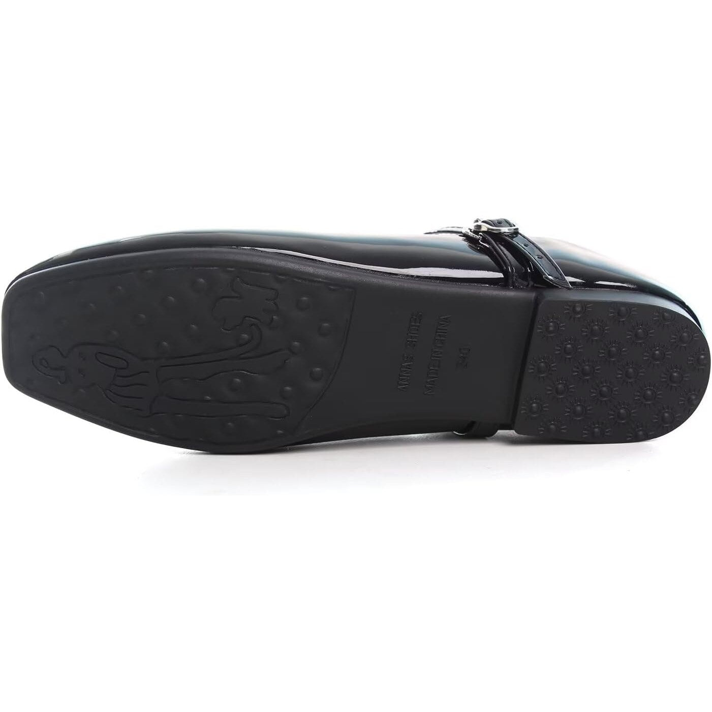 New Luxinyu Womens Size 6 Black Faux Leather Square Toe Mary Jane Flat Shoes