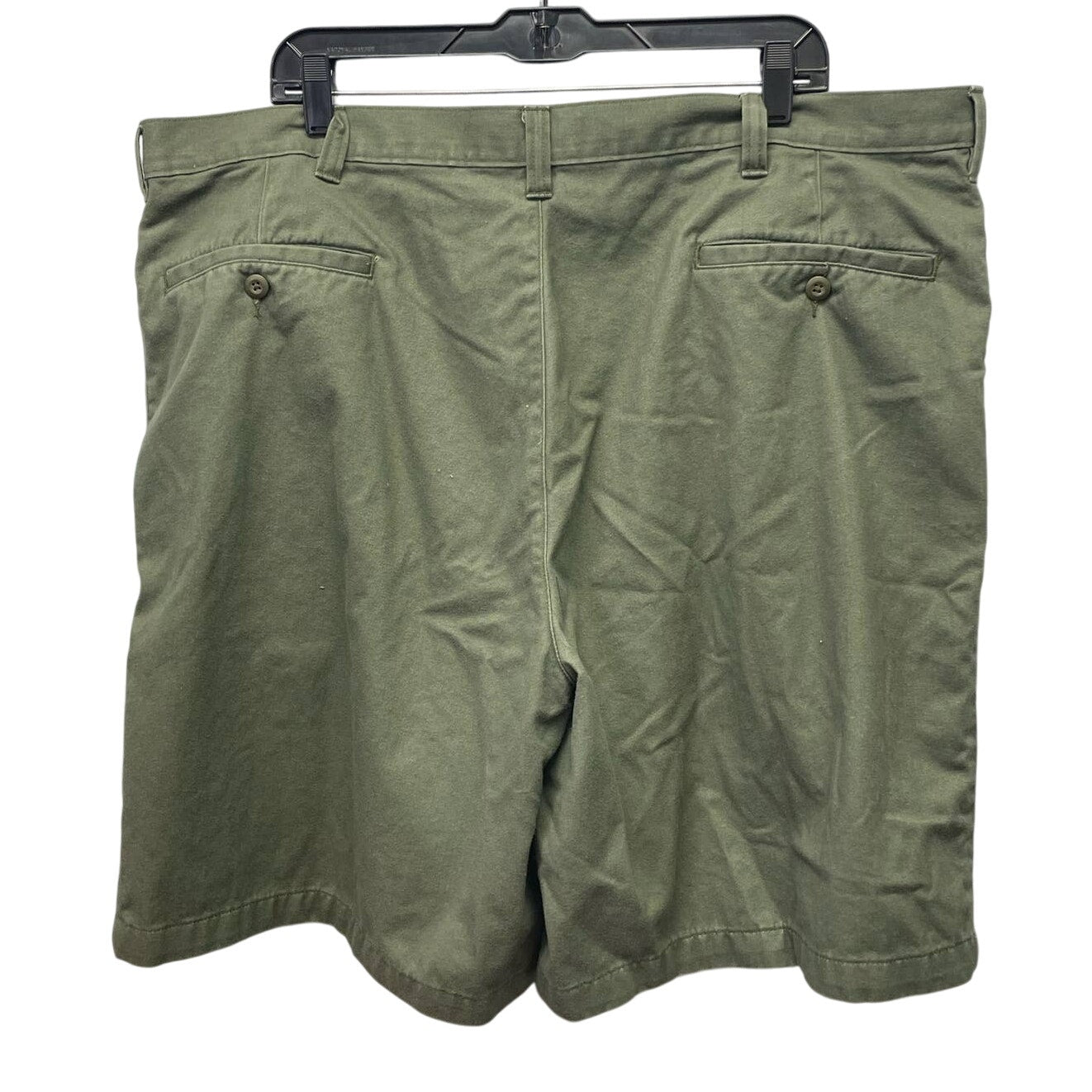 Cherokee Mens Size 44 Pleated Front 100% Cotton Olive Khaki Long Bermuda Shorts
