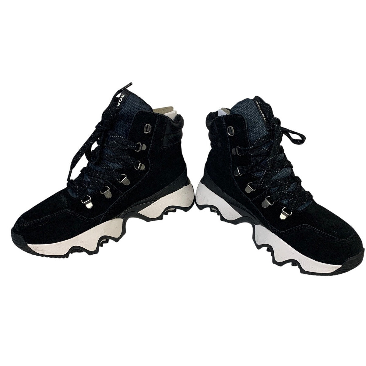 Sorel Womens Size 9 Black Ankle Boot Lace Up Kinetic Impact Conquest Plus Shoes