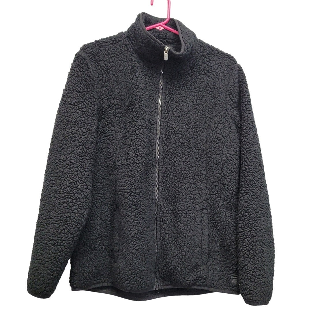 Fila Sport Womens Large 100% Polyester Full Zip Sherpa Jacket W Front Pockets