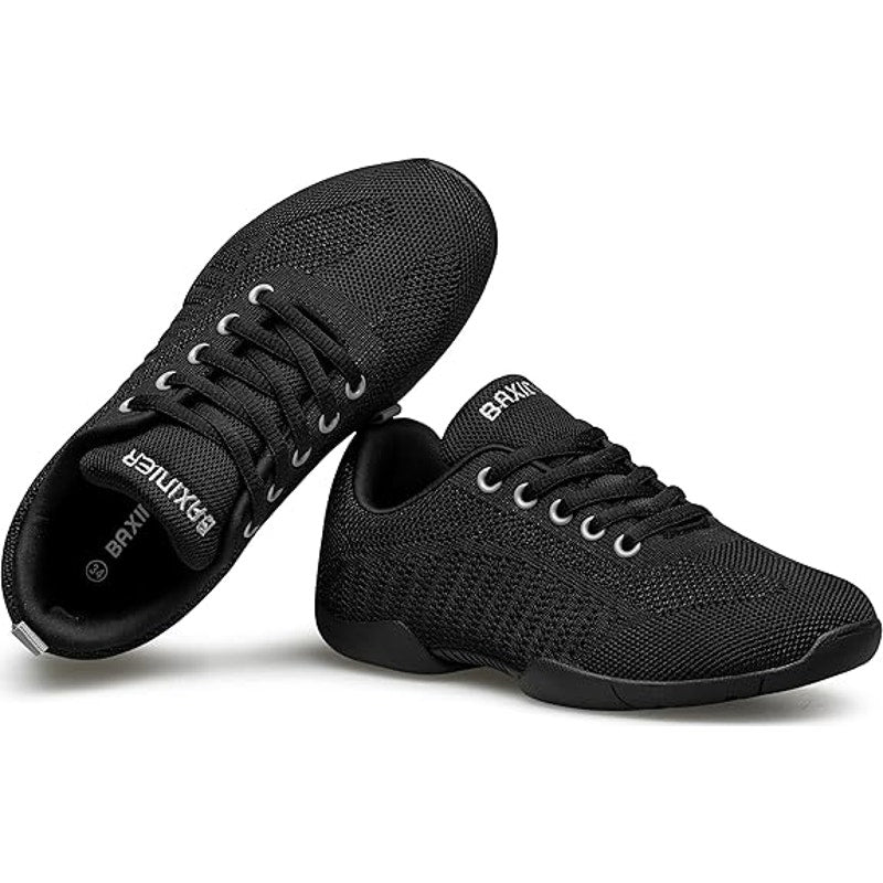 New Baxinier Girls Size 5 Black Lace Up Cheerleading Breathable Athletic Shoes