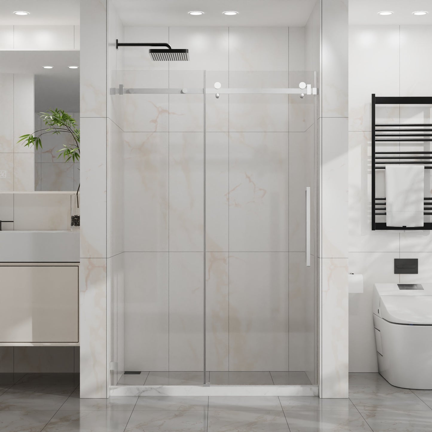Goodyo Frameless Shower Door - 48" W x 72" H
