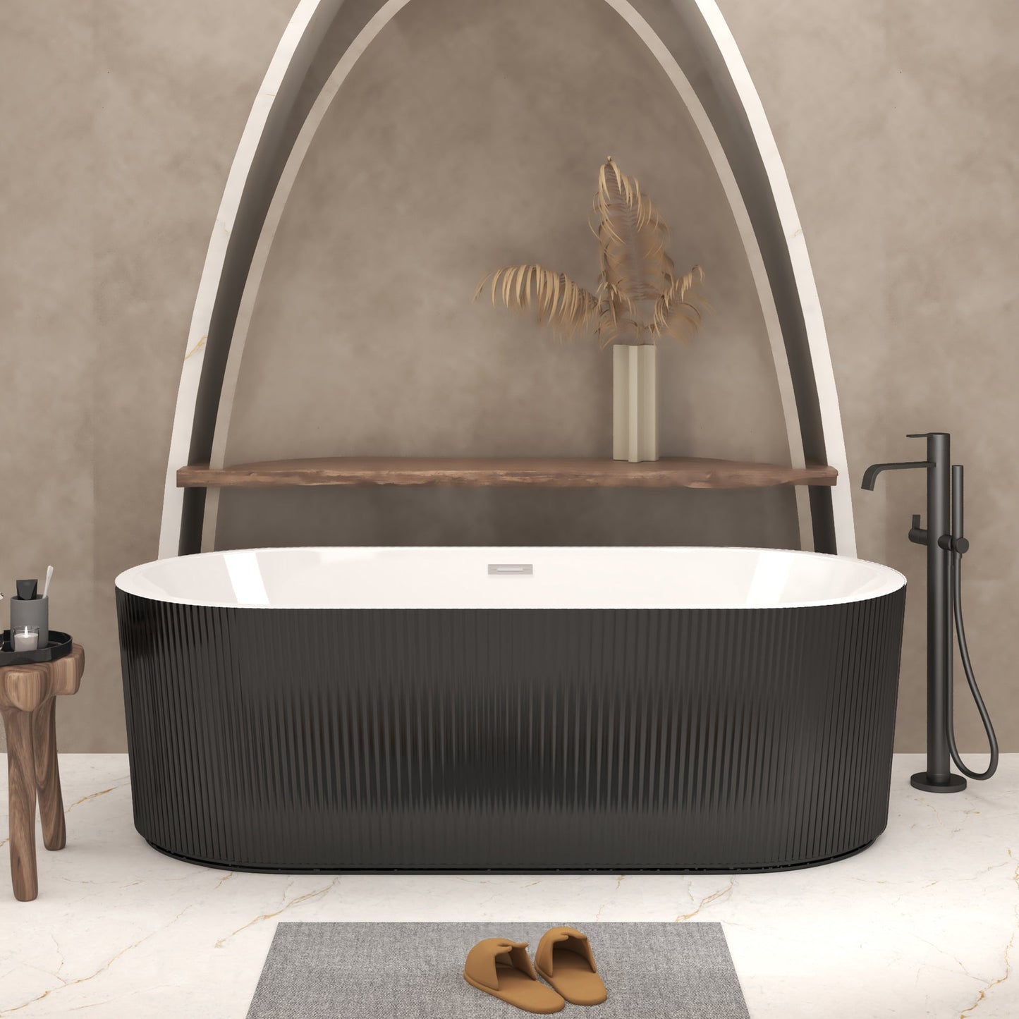 59" Linear Acrylic Freestanding Bathtub