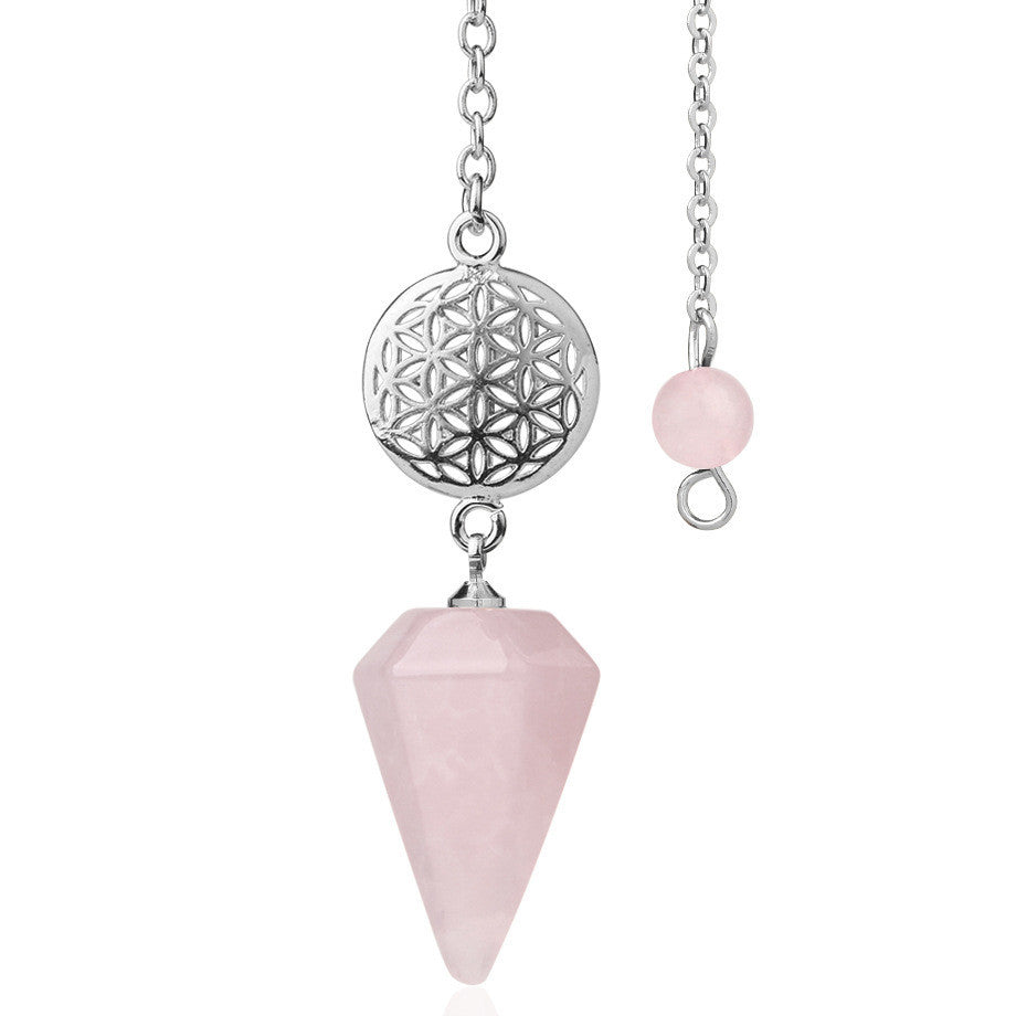 Semi-precious Stone Pendant Healing Crystal Point Pendulum Wicca Meditation Chakra