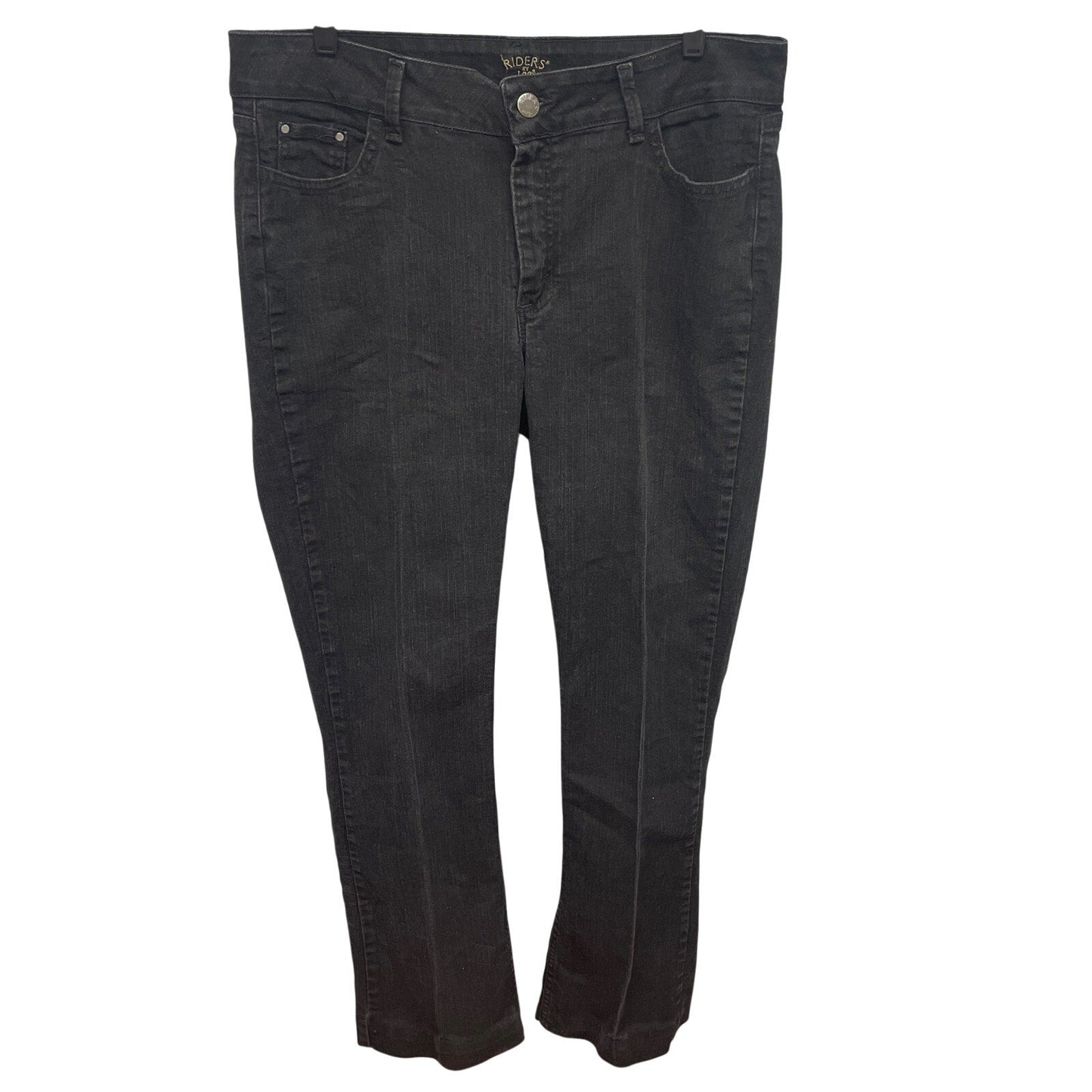 Riders by Lee Womens Size 16L Black Straight Leg Stretch Cotton Denim Jeans