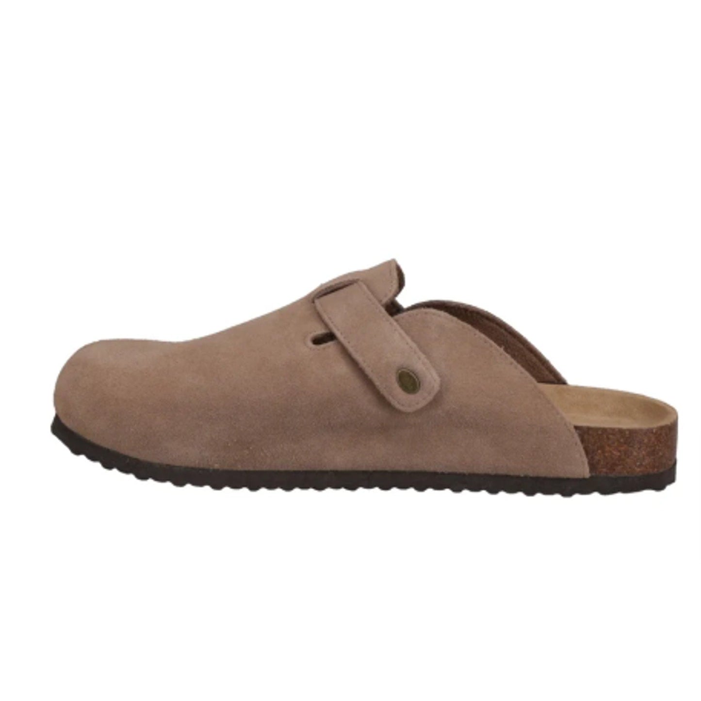 New In Box Khombu Mens Size 10 Taupe Faux Suede Damian Cork Slide On Mule Shoes
