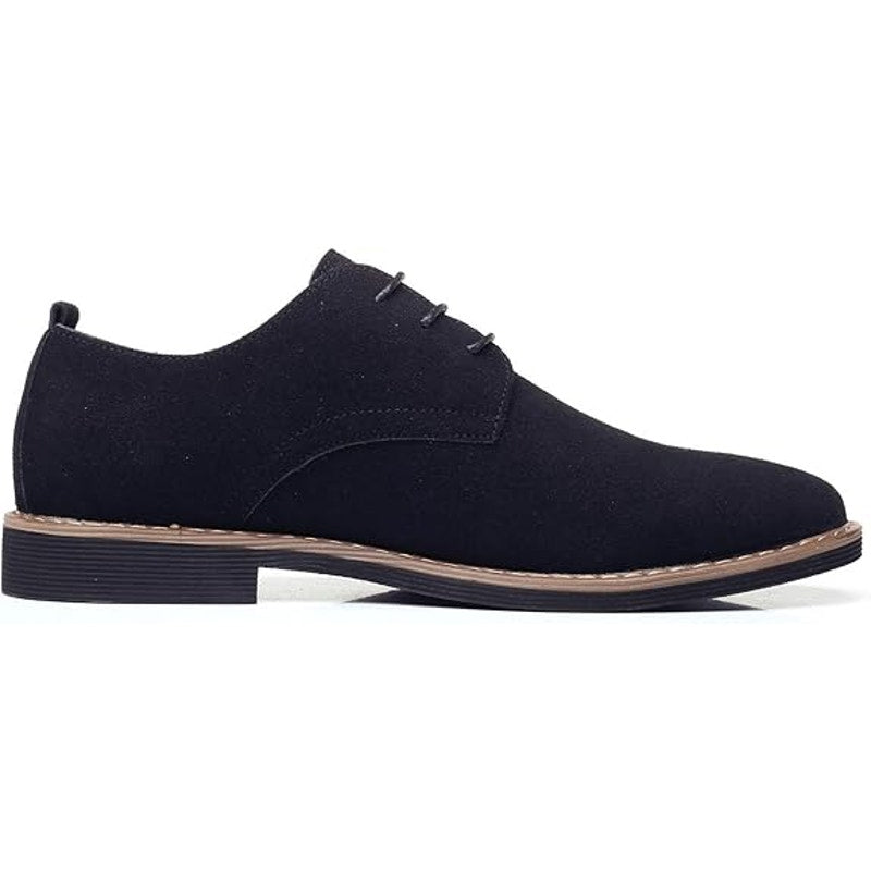 Dadawen Mens Size 10 Black Suede Low Heel Lace Up Oxford Dress Loafer Shoes