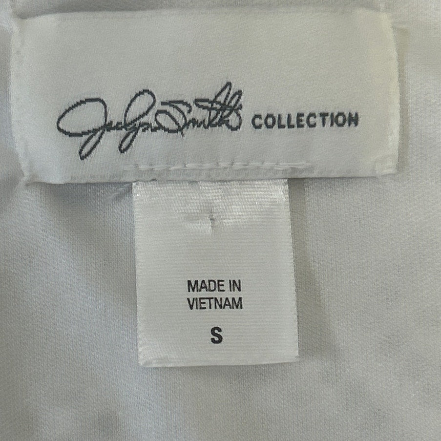 Jaclyn Smith Womens Small Sleeveless Layered Look Lacy Overlay White Top Blouse