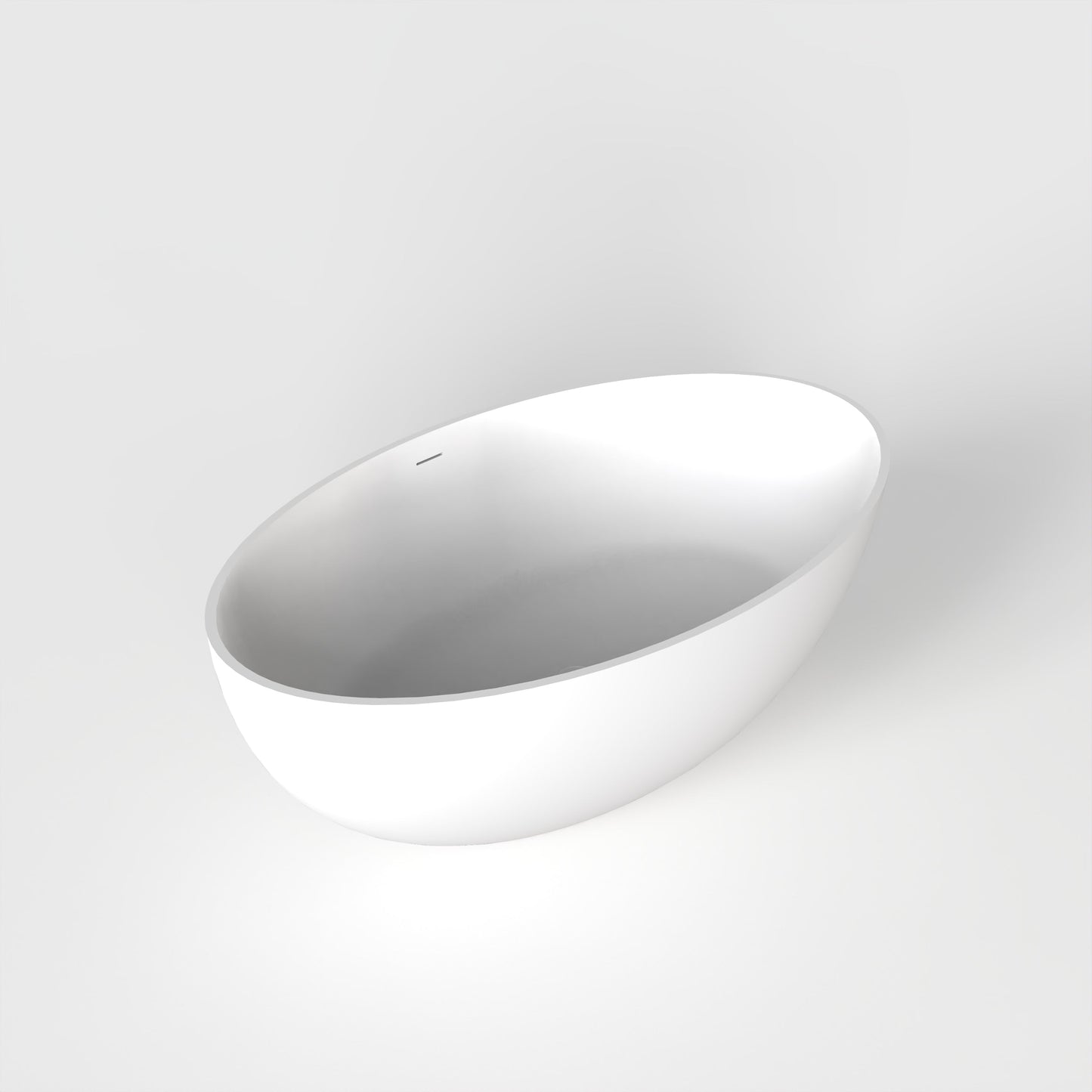 67 Inch Freestanding Solid Surface Soaking Bathtub