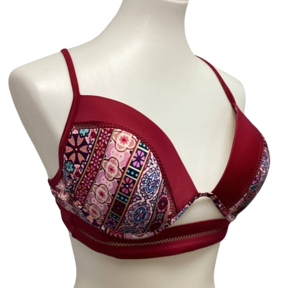 Shade & Shore 36D Underwire Criss Cross Strap Nylon Blend Bikini Swim Top ONLY