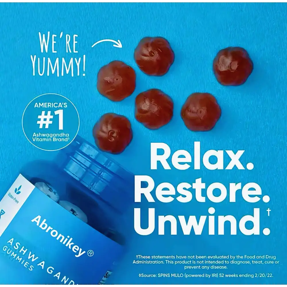Abronikey Ashwagandha Vitamin D Gummy Mixed Berry