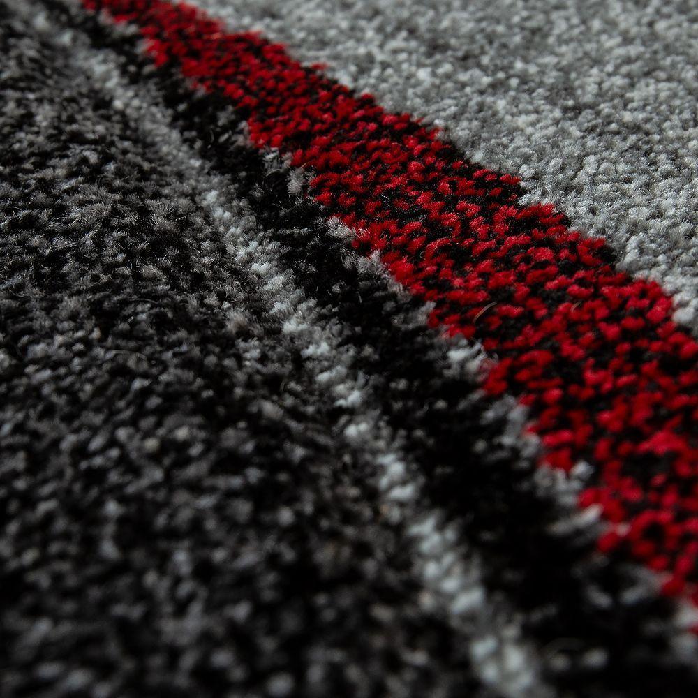 Abstract Living Room Rug Brilliance Collection - Grey Red Black-2