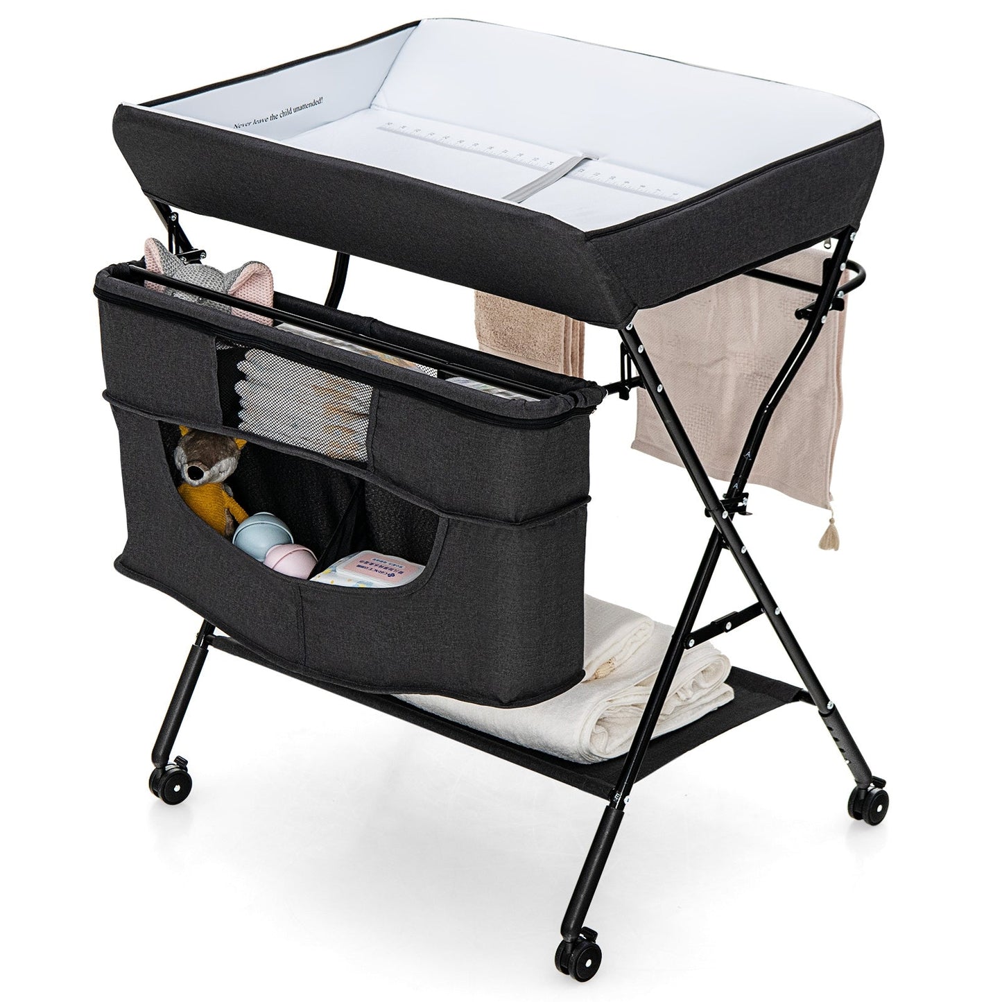 Portable Adjustable Height Newborn Nursery Organizer with