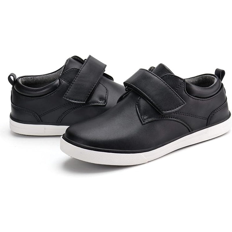 Firelli Boys Size 5 Black Loafers Hook & Loop Closure Round Toe Oxford Shoes