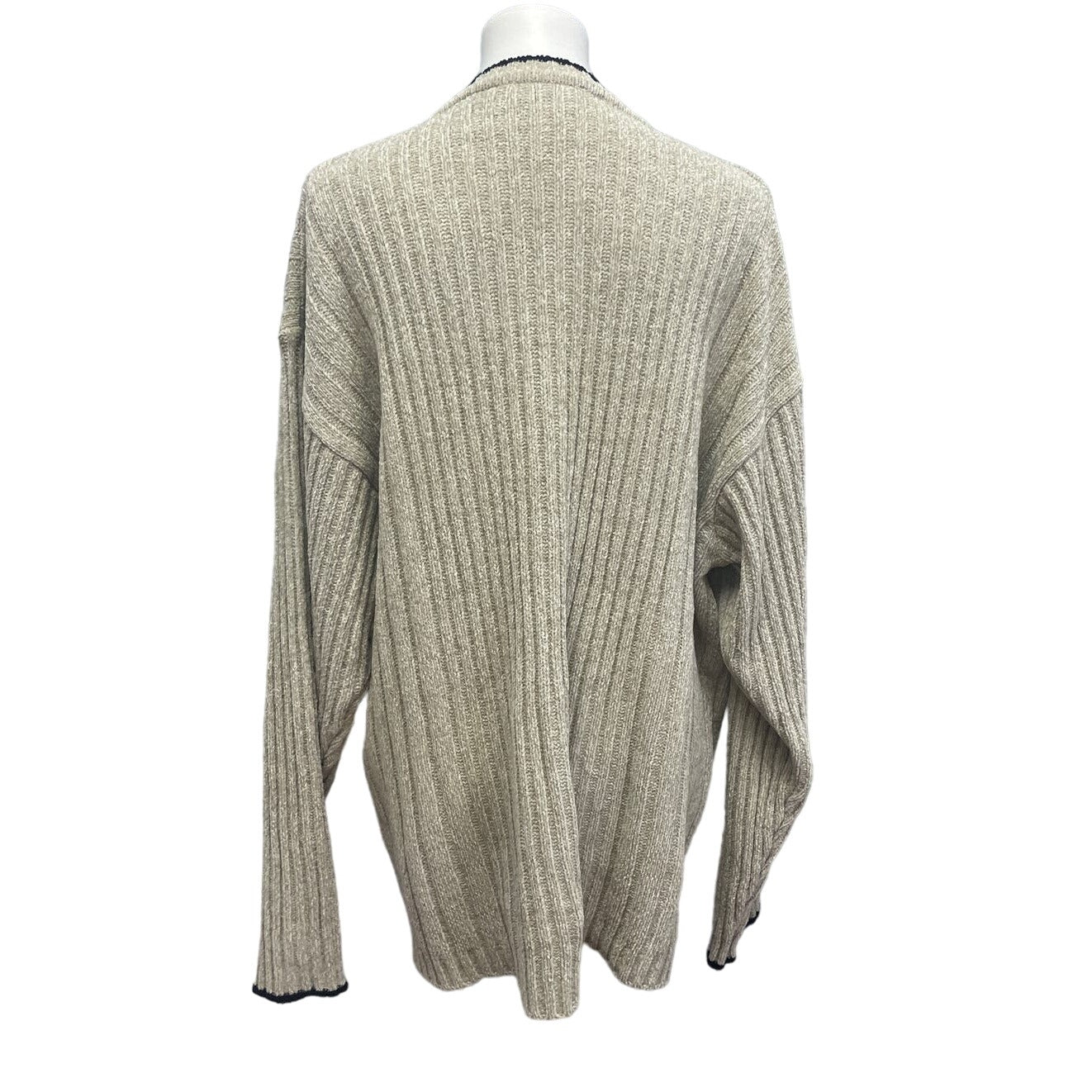 Untied Mens 3XL Long Sleeve Super Soft Acrylic V-Neck Solid Tan Pullover Sweater