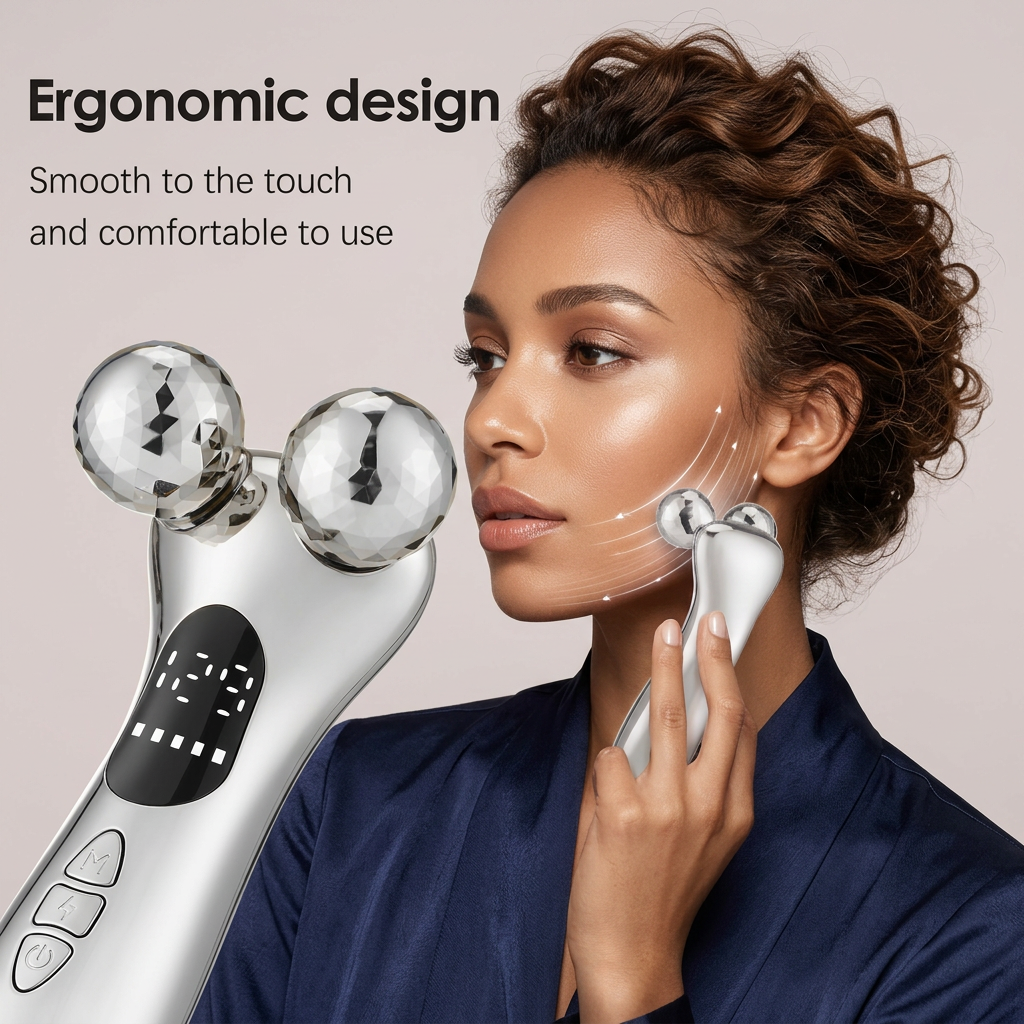 New Roller Massage Instrument Facial Intelligent Pulse Face Slimming Device Domestic Beauty Apparatus