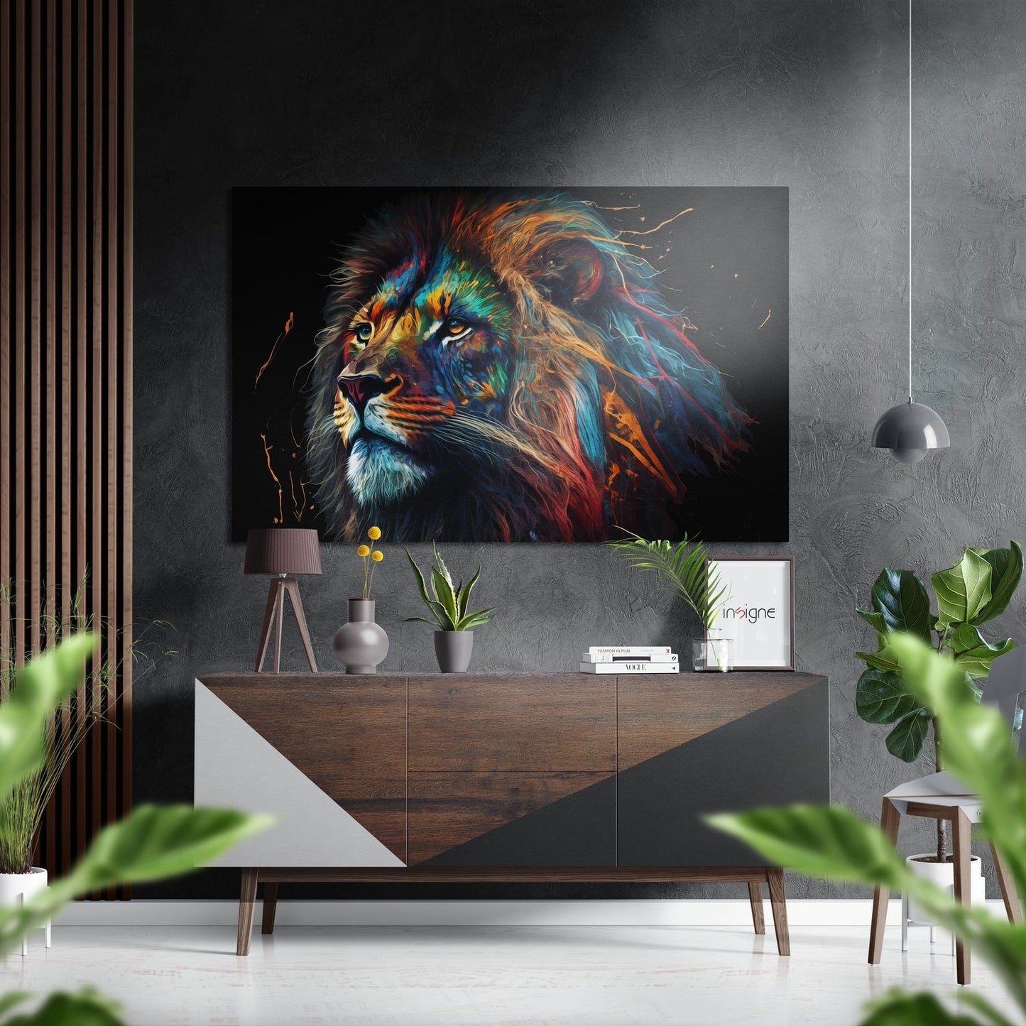 Lion Brushed Aluminum Dibond Wall Art