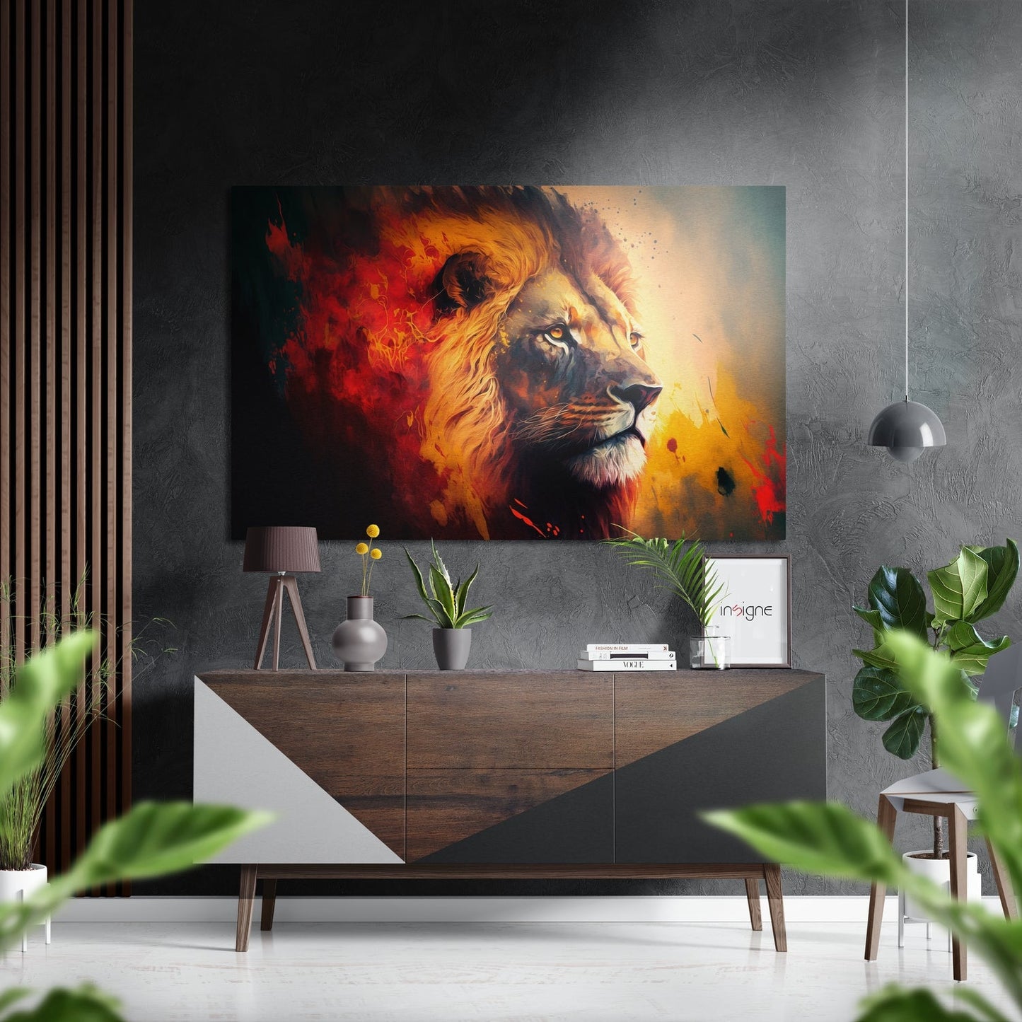 Lion Brushed Aluminum Dibond Wall Art