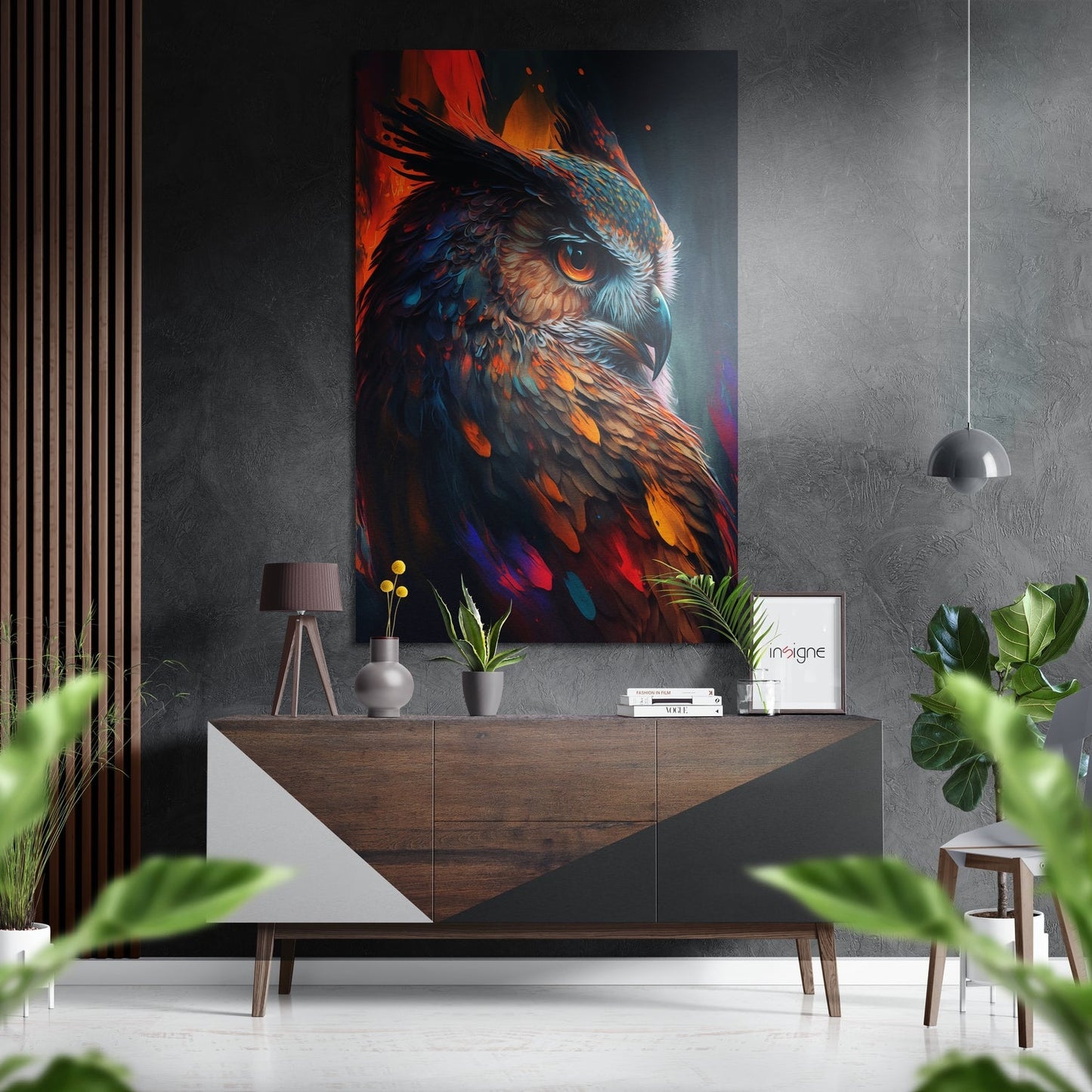 Owl Brushed Aluminum Dibond Wall Art