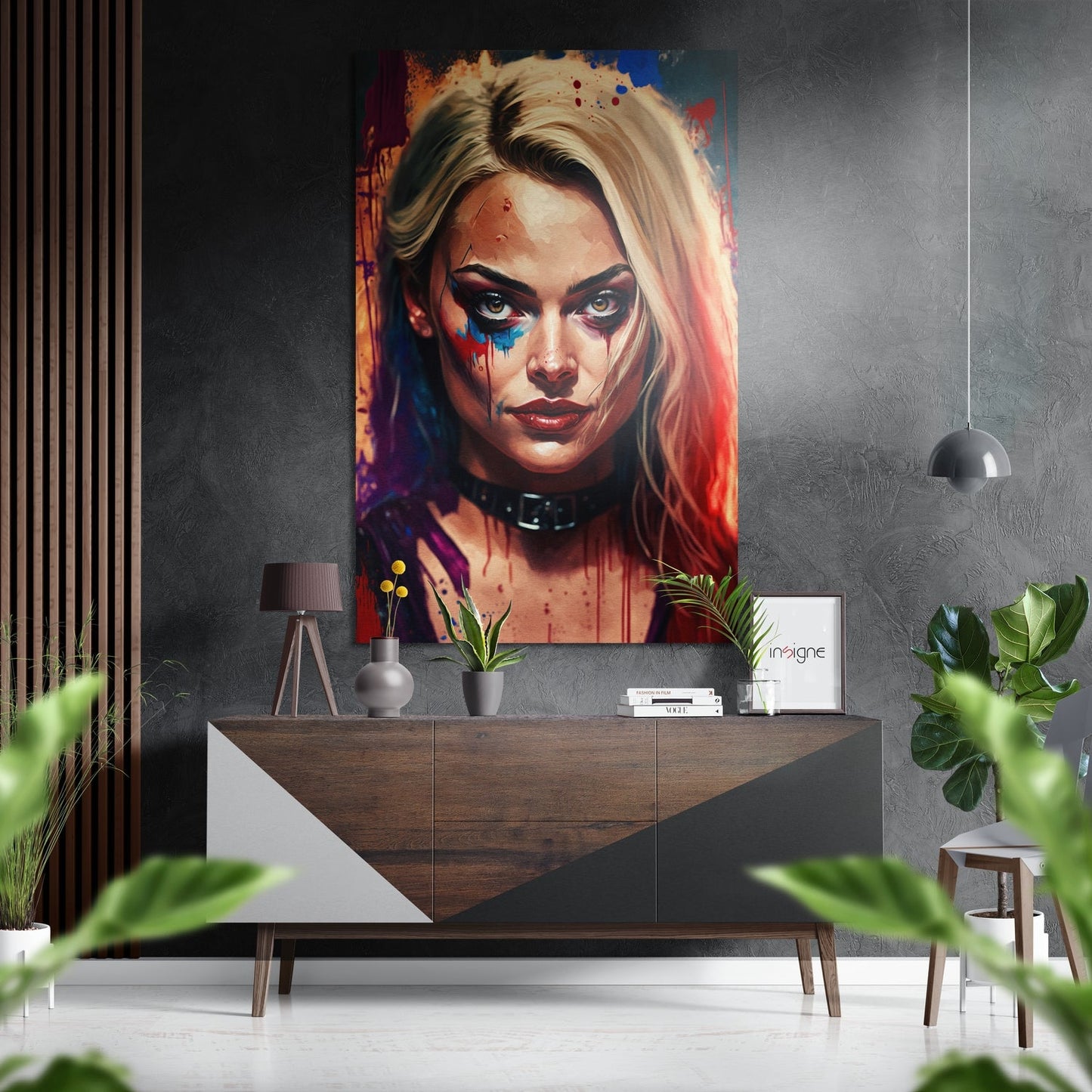 Harley Quinn Brushed Aluminum Dibond Wall Art