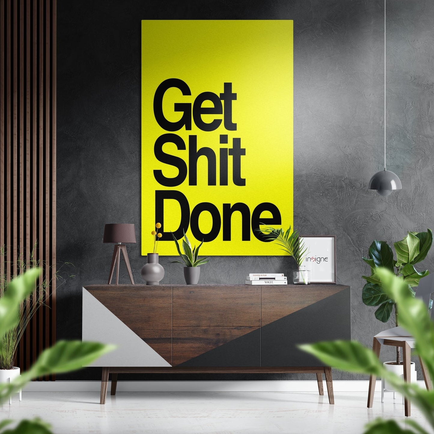 Get Shit Done Brushed Aluminum Dibond Wall Art